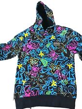 Disney Parks Tropical Stitch Surfing Surf Black Neon Pullover picture