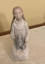 Vintage Nao by Lladro , Little Girl Holding Her Puppy, used, excellent condition picture