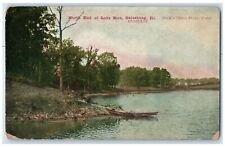 c1910 North End Lake Rice Boat Trees Galesburg Illinois Antique Vintage Postcard picture