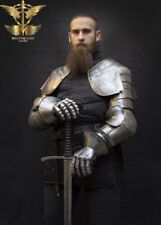 Medieval Full Plate Arms Armor Knight Larp Reenactment Pair Of Bracers Arm Guard picture