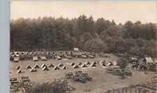 SOLDIERS & TENTS AT CAMP middleboro ma real photo postcard rppc massachusetts picture