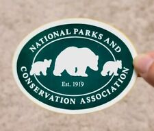 NOS Vintage National Parks & Conservation Association Oval Sticker Decal W Bears picture