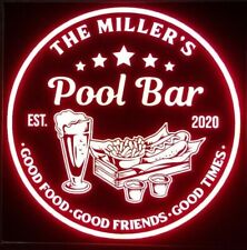Custom Pool Bar LED Sign Personalized Home bar grill pub Lighted non neon picture