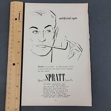 Vtg 1950 Print Ad George Spratt Optical Holmen Artificial Eyes Man Pipe picture
