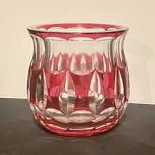 Signed Vintage Van Saint Lambert Art Deco CRYSTAL GLASS Vase Belgium c1930's picture