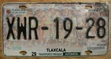 SINGLE MEXICO state of TLAXCALA LICENSE PLATE - 2015/17 - XWR-19-28 - AUTOMOVIL picture