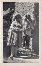 RPPC Postcard Native American Chief Caping and Wife Jorro Pueblo Indians  picture