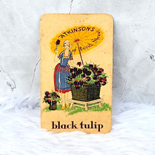 1933 Vintage Atkinsons Black Tulip Perfume Advertising Cardboard Calendar CB542 picture