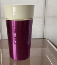 Starbucks 2015 Purple White Stainless Steel Ceramic Mug Travel Tumbler 12 oz picture