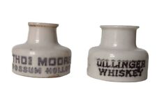 Thomas Moore Possum Hollow and Dillinger Whiskey Porcelain Bottle Stoppers Rare picture