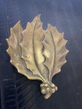 Vintage Brass Colonial Virginia Holly Berry Dish picture