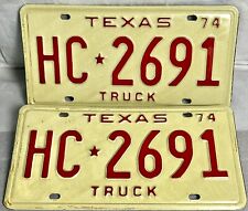 1974 “Expired” Texas TRUCK license plates NOS #HC 2691 DMV Clear All Original picture