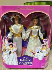 NIB Vintage RARE Disney Parks Jasmine And Aladdin Wedding Dolls Special Edition picture