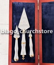 Church Set of Spear with Duralumin Handles Blade is Engraved Carved in Case picture
