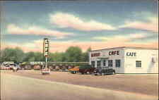 East Evanston Wyoming WY Motel Restaurant c1940s Linen Postcard picture