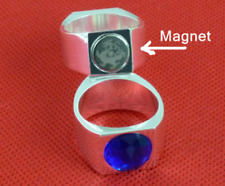 Magnet Ring with Blue Stone Onyx Diamond,Pk Ring,magic Accessory, Size 21mm Dia picture