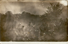 WWI Soldiers Eating in the Field RPPC Postcard picture