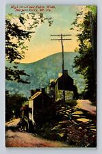 Harpers Ferry WV-West Virginia, High Street Public Walk, Vintage c1912 Postcard picture