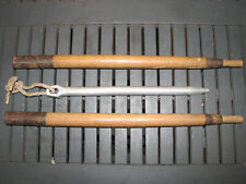 GERMAN WEHRMACHT WWII ISSUE WOOD TENT POLES AND ALUMINUM TENT PEG.   picture