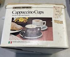 Vtg ACF Italian Cappuccino 4 Cups & Saucers Set Made in Italy NOS With Box picture