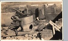 HOUSE RUINS FURNACE c1910s real photo postcard rppc disaster wreck heating picture