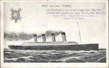 Titanic Ship Steamship White Star Line MAILED 1912 23 Days Post Sinking Postcard picture
