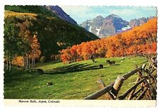 1976 Maroon Bells Aspen Colorado Postcard G.R. Dickson Plastichrome Unposted picture