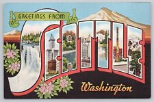 Seattle Washington, Large Letter Greetings, Vintage Postcard picture