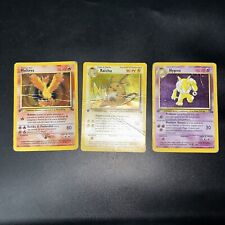 Pokemon Card Lot Fossil Hypno 8/62, Moltres 12/62, Raichu 14/62 Holo First Ed. picture