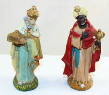 2 Vintage Kings Chalkware Japan 29 Cent Nativity Set Hand Painted In Italy 5