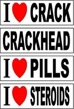 Set of 4 prank magnetic bumper stickers magnets funny hilarious crackhead drugs picture