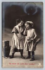 c1911 RPPC Two German Girls, 'But I Have To Wonder' ANTIQUE Postcard picture