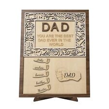 Personalized Dad Gift for Fathers Day from Kids, Daughter, Son, Dad Wooden Pl... picture