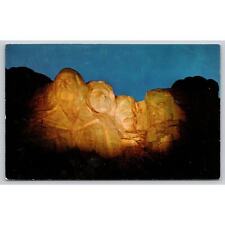 Postcard SD Night View Of Mount Rushmore picture