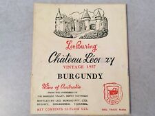 1957 Leo Buring Chateau Leonay Burgundy Wine Label picture