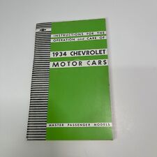 1934 ORIGINAL CHEVROLET MOTOR CARS INSTRUCTIONS FOR THE OPERATION  picture