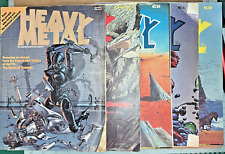 Vtg 70s Heavy Metal Magazine Qty 5 1977 Includes First Issue - READ DESCRIPTION picture