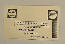 1950’s Phillies Blunt Philadelphia , PA Vintage Business Reply Post Card picture