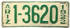 Arizona 1922 License Plate 1-3620 Maricopa County DMV Clear picture