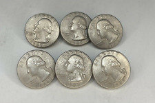 Vintage Faux Coin Buttons Six Silver 1987 Quarter Shank Back Silver Tone picture