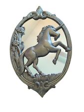 Vintage Mystical Brass Unicorn Mirror picture