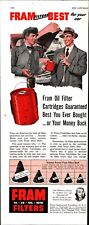 Vintage 1952 Fram Oil Filters Cartridges Full Page Original Color Ad  e3 picture