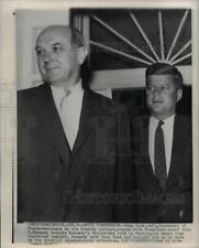 1961 Wire Photo Rusk & Pres. Kennedy confers at Kennedys' Georgetown home picture