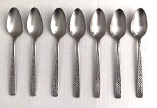 WM ROGERS Custom Stainless IS CALYPSO-VENTURA Flatware PLACE-TABLE SPOONS Set-7 picture