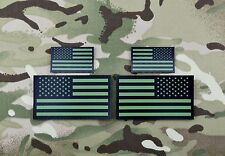 Infrared US Flag Standard & Mini Full Patch Set IR Army Navy Air Force Green picture