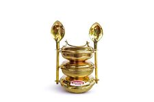 Steel Home Miniature Brass Spoon Tiffin (Toy) for Kids Best for return Gift picture