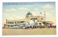 Vtg WWII 1942 PETER O KNIGHT AIRPORT ON DAVIS ISLAND TAMPA, FL POST CARD picture