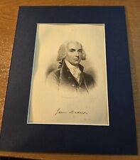 James Madison - Authentic 1889 Steel Engraving w/Signature - Matted picture