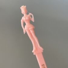 Vintage Figural Lady SHERATON-RITZ HOTEL Pastel Pink Swizzle Stir Stick HTF Rare picture