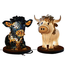 Cow Bedside Lamp 3D Animal Lamps For Room Cow Light Highland Western Table Lamp picture